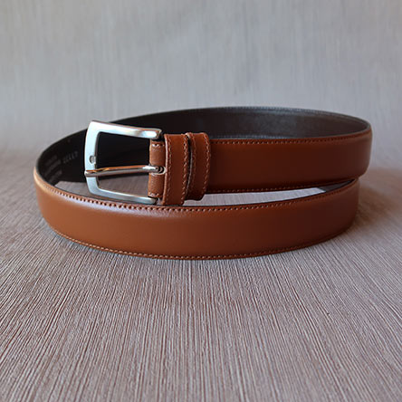 Cinto Fino para Homem em Pele Camel