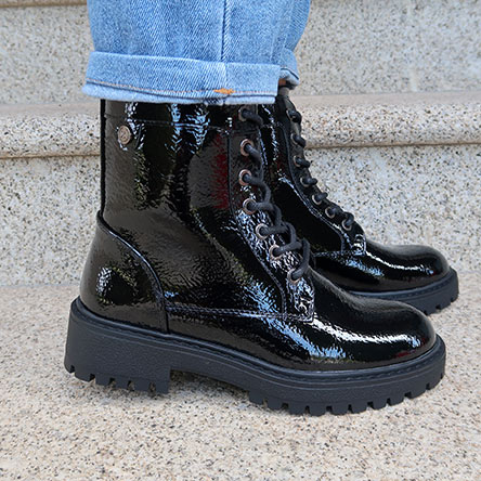 Bota-Xti-de-estilo-Militar-em-Verniz Bota-Xti-de-estilo-Militar-em-Verniz