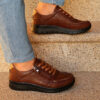 Zapato plano cómodo con cordones y cierre Zapato plano cómodo con cordones y cierre
